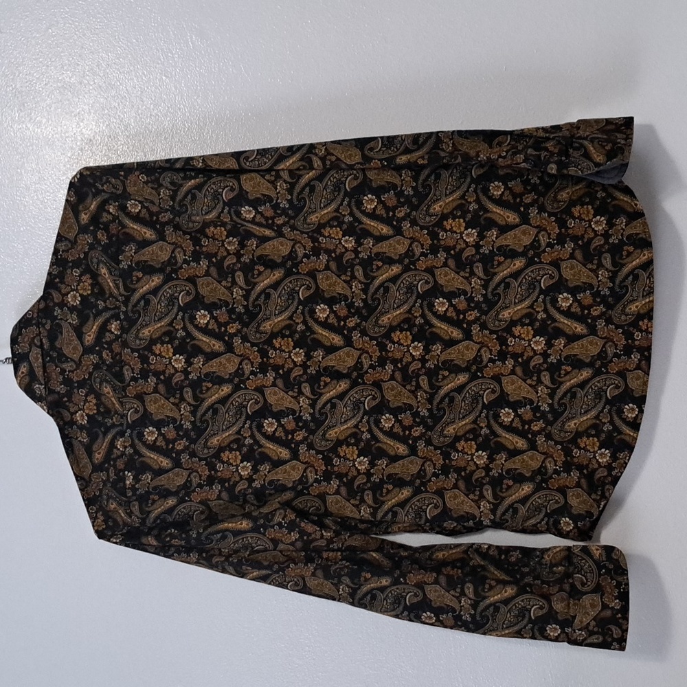 Consequence Paisley Shirt Large Button Front Boho… - image 4